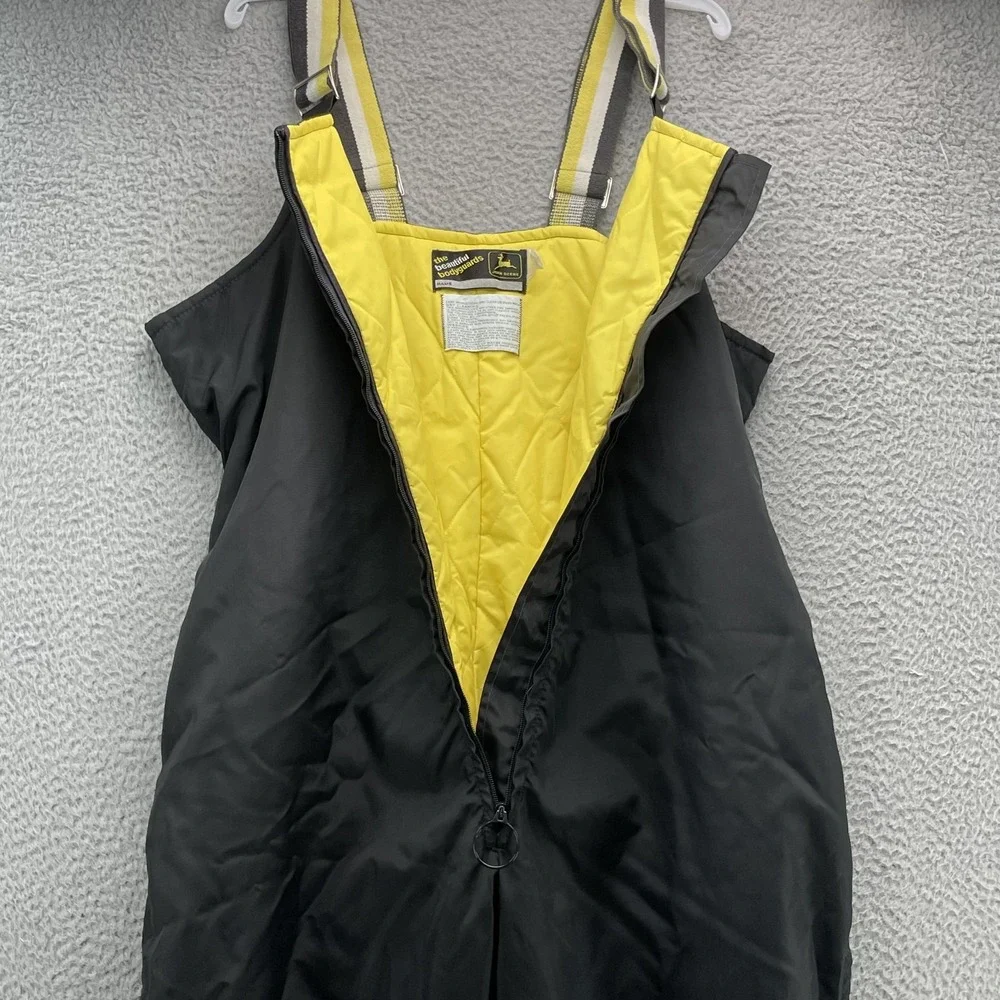 VTG John Deere Snow Bib Overalls Men's 46x34* Quilt Lined Snowboard Workwear Ski